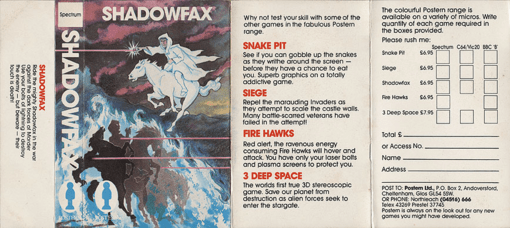 Shadowfax box art for ZX Spectrum